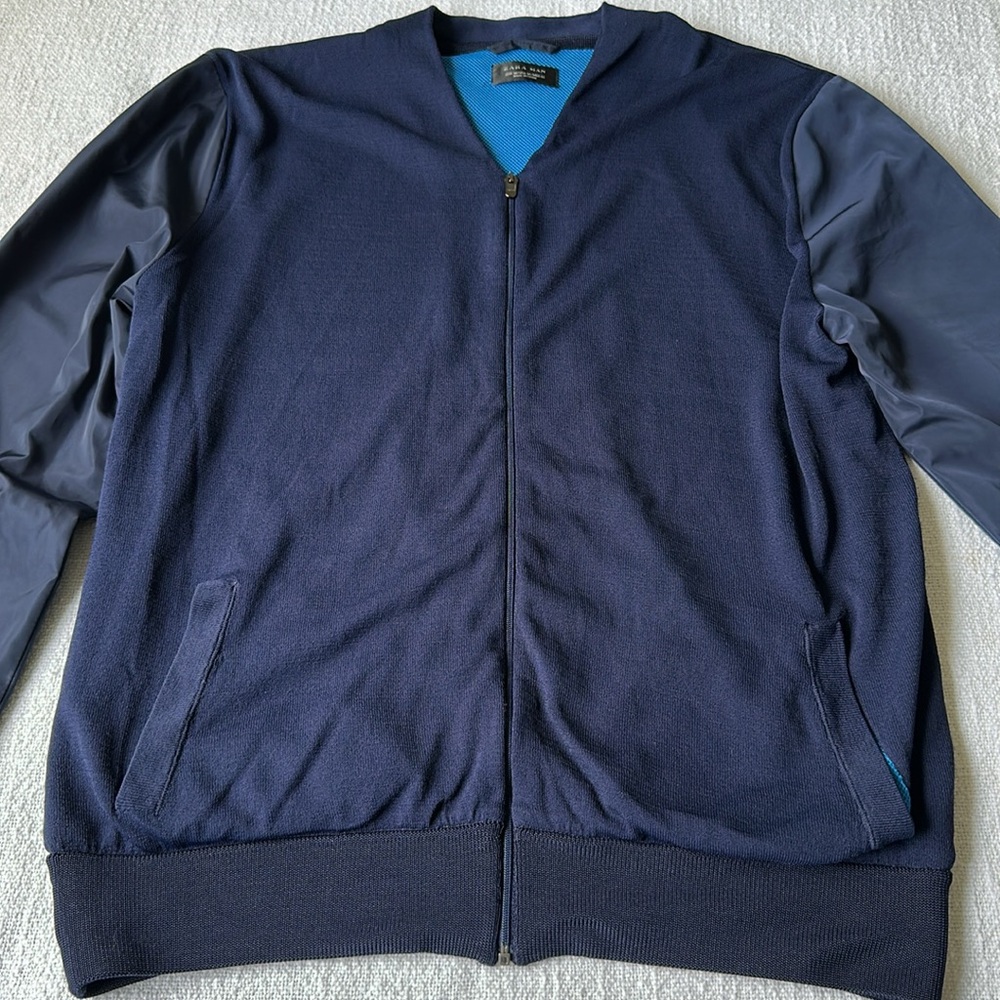 ZARA MAN -Navy Blue Bomber Jacket M